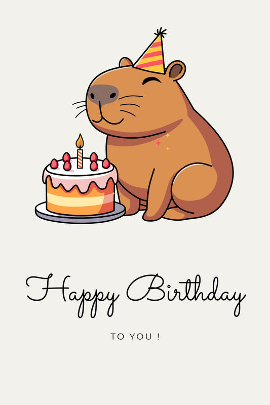 Capybara Birthday Card 카피바라카드