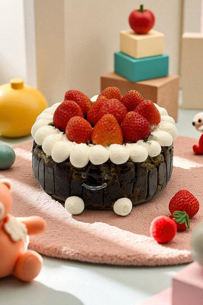 Matcha Strawberry Baby Face Basque Cheesecake 말차딸기바스크 치즈케이크