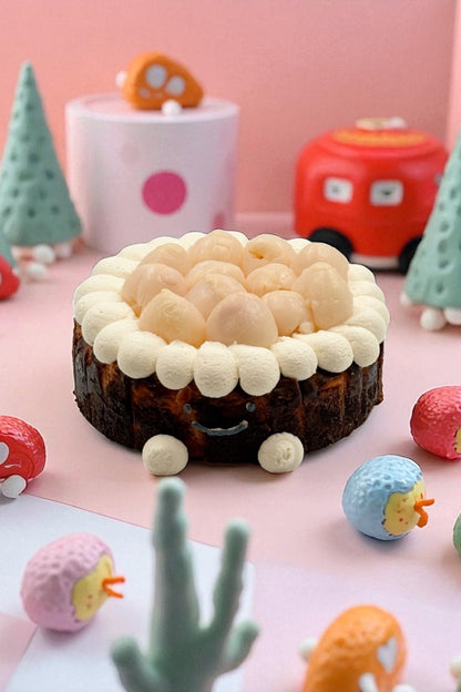 Rose Lychee Baby Face Basque Cheesecake 로즈리치바스크 치즈케이크