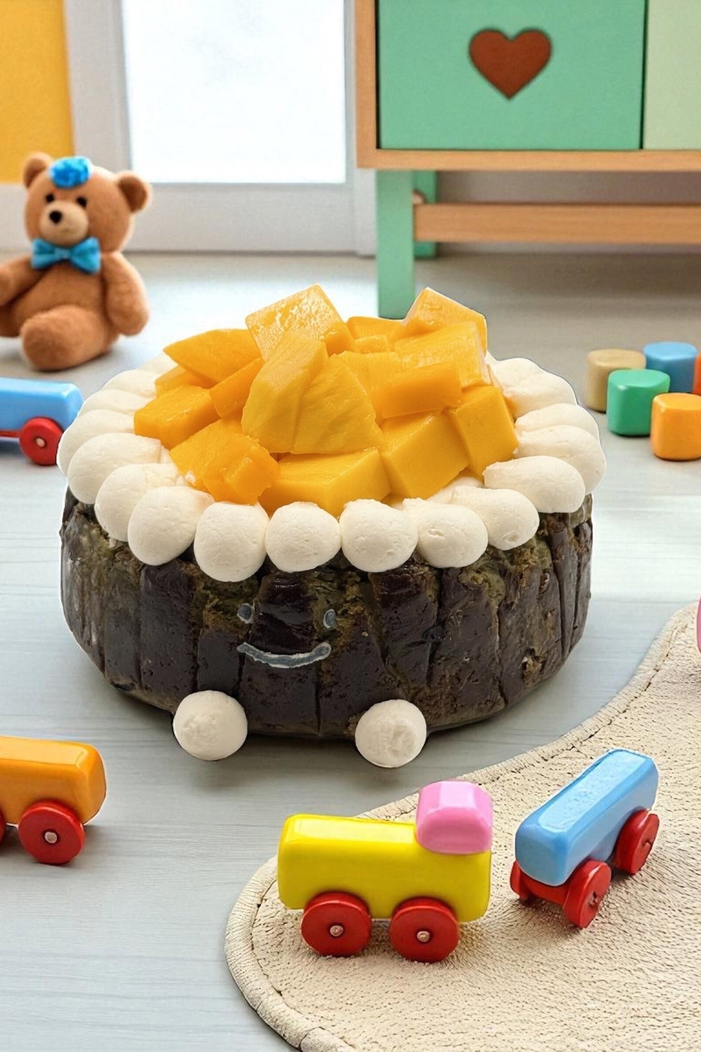 Matcha Mango Baby Face Basque Cheesecake 말차망고바스크 치즈케이크