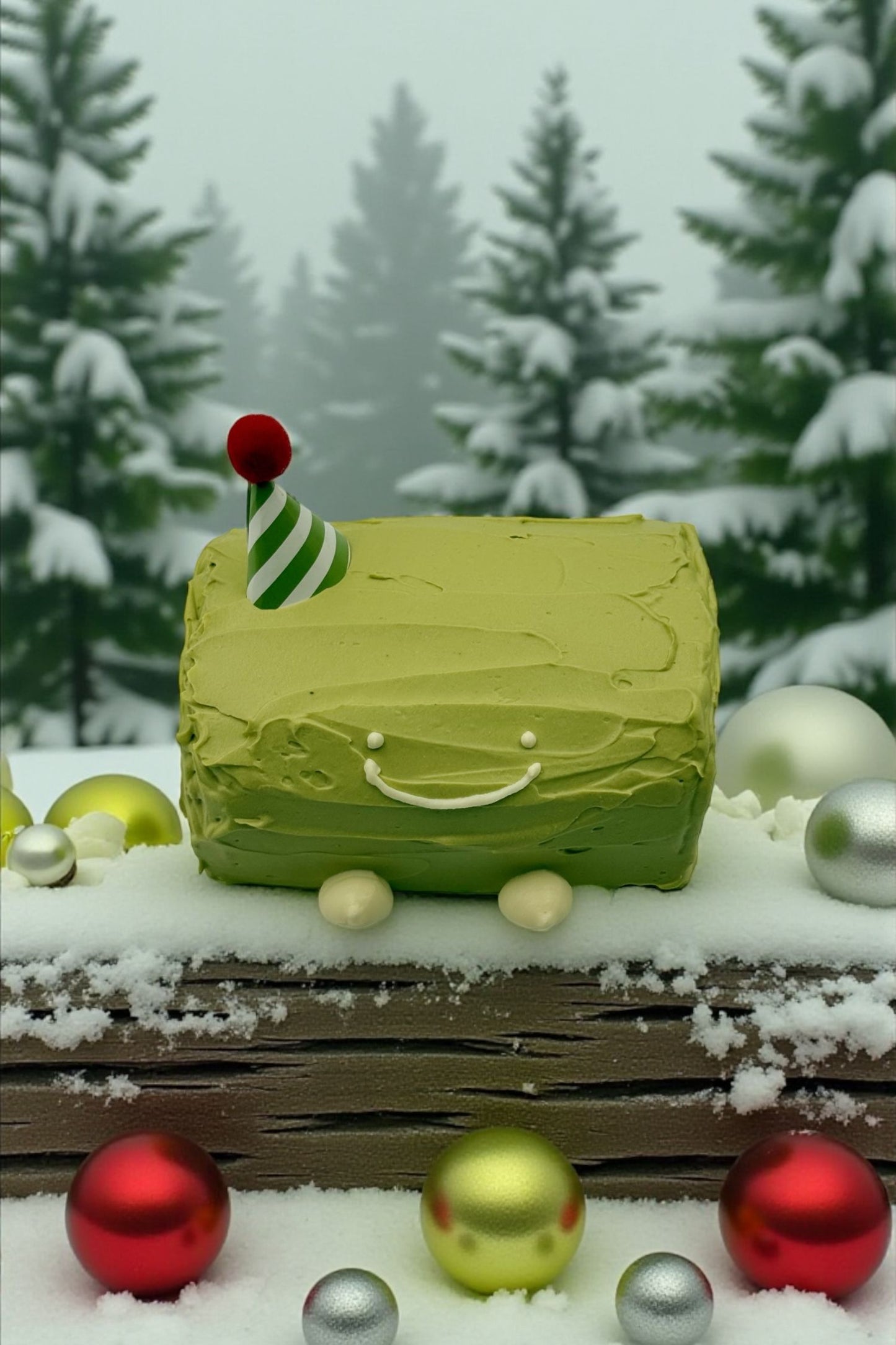 Matcha Strawberry Baby Face Log 말차딸기