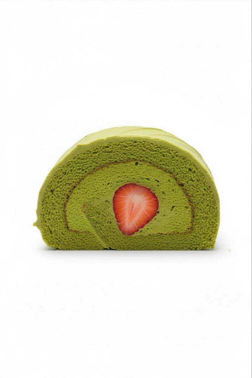 Matcha Strawberry Baby Face Log 말차딸기